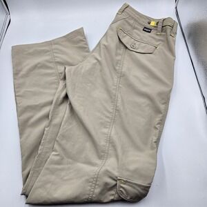 Patagonia Byway Convertible Pants Womens 8 Beige Khaki Hiking Cargo Zip Pocket
